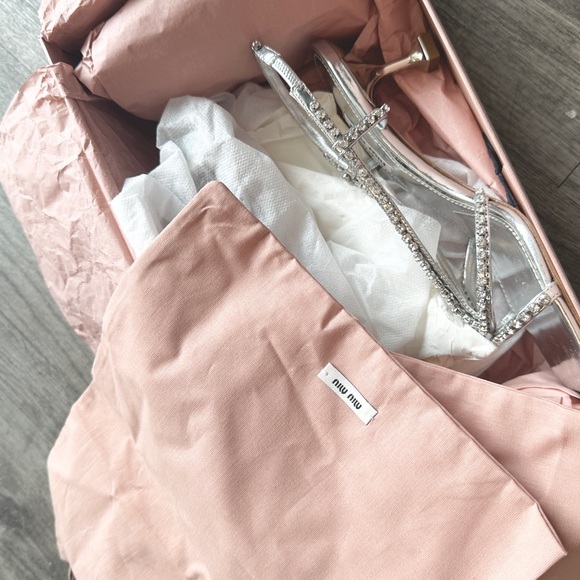 Miu Miu Embellished metallic leather sandals - Picture 3 of 7